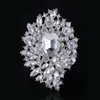 Large Brooch Bouquet Sparkly Silver Boutonniere Corsage Crystal Rhinestone buckle Flower Pin Austrian Crystal Wedding Big Brooch Pin Jewelry