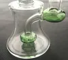 Green hookahs Glass Bong Small Bong Showerhead Inline Glass Bent Neck Dab Rig Heady Recycler 14mm Joint Oil Rigs Free Shipping