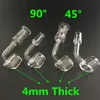 4mm Thick 100% real Quartz Banger Nail 45/90 Degrees Female Male Bowl 10mm 14mm 18mm Domeless Quartz Nail Smoking Bowl