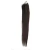 Micro Loop Hair Extensions Dark Brown Human Hair 100g Loop Ring Länkar Remy Rak 100% Real Hair 100 Strands