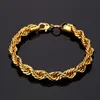 Top qualité Hip Hop corde chaîne collier Bracelet Rock rappeur ensembles de bijoux pour hommes femmes 75cm 8mm 21cm 8mm184R