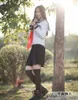Anime Hell Girl Lady Lolita Cosplay Korean Japanese Navy Sailor School Uniforms Black shirt+skirt +Red Scarf Suit girls Student