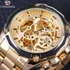 Forsing Mechanical Steampunk Design Mode Business Dress Men Watch Top Merk Luxe Roestvrij staal Automatisch Skelet