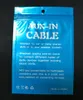 Hot 10cm * 15cm Blue Red Aux-in Line Väskor med Hang Hole Zipper Plast Retail Packaging Poly Bag i 1m 1,5m Audio Aux Cable