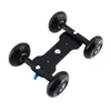 Freeshipping Preto DSLR Truck Skater Roda Table Top Compacto Dolly Slider Kit Câmera Dslr Dolly Carro Para Câmera de Vídeo DSLR Acessórios