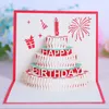 Tebrik Kartları Doğum Günü Partisi Doğum Günü Partisi Süslemeleri Şekeri 90 Derece 3D Doğum Günü Pastası Pop Up Kartları Tebrik Kartı