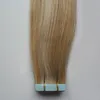 Piano cor 27613 loira extensões de fita de cabelo humano 40 peças remy extensões de cabelo humano adesivo 100g trama da pele sem emenda2253542