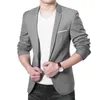 Großhandel - Herren Korean Slim Fit Mode Baumwolle Blazer Anzugjacke Schwarz Blau Plus Größe M bis XXXL Männliche Blazer Herren Mantel Hochzeitskleid 22