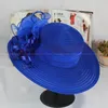 Nowe kobiety Kentucky Derby Wedding Church Party Floral Hat Elegancki szeroki brzeg słońce Summer Hats Hats Organza Hats for Women 7 Colours Najwyższa jakość