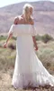 Online Summer Beach Bohemian Lace Bröllopsklänningar Vestidos de Noiva Off The Shoulder Chiffon Long Country Wedding Gowns Ba4738