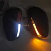 LED Rear-view Mirror Lights With Cover, Yellow Turn Signal Light + White DRL + LED Ground Lamp case for Mazda CX-5 2012~ON