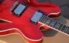 Dave Grohl DG 335 Red Crimson Hollow Body Memphis Trini Guitare électrique Double F trous diamant Incru