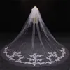 Two Layers Cut Edge Lace Appliques Blusher Cover Face 2 Tiers Wedding Veil With Comb Cathedral Bridal Veils2443466