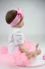 Levensechte prinses meisje herboren pop 22 inch realistische siliconen real touch pasgeboren baby's speelgoed met kleding kinderen verjaardagscadeau