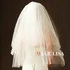 2017 Wedding Bridal Handmade Multiple layers Beaded Crescent edge Bridal Accessories Veil 1M Long White Color With Comb3796395