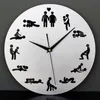 Gros-2016 Nouvelle Horloge Moderne Nouveauté Horloge Murale Silencieuse Pour Amoureux De Mariage Culture Sexuelle Mur Montres Décor À La Maison
