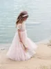 vestidos de primera comunion Papilio Bambini Abiti da prima comunione per bambine Lunghezza tè Bohemian Boho Flower Girl Dress Sleeves