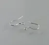 500PCS 925 Sterling Silver Earring Findings Fishwire Hooks Jewelry DIY 15mm fish Hook Fok Coil Ear Wire325A