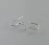 500PCS 925 Sterling Silver Earring Findings Fishwire Hooks Jewelry DIY 15mm fish Hook Fok Coil Ear Wire304a