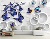 Modern minimalist butterfly 3D stereo TV wall mural 3d wallpaper 3d wall papers for tv backdrop