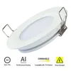 Topoch Mini Downlight LED regulable, paquete de 4 clips de resorte de perfil bajo, montaje de disco de luz de aluminio completo DC12V 3W para remolque, casa marina