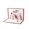 Partihandel - Handgjord 3D UP Holiday Greeting Cards Christmas Cottage Castle Thanksgiving Gift