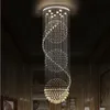 LED K9 Crystal Crystal Chansseliers Подсветки Лестницы Висячие Лампы Внутреннее Освещение Освещение с Д70CMCM Любльье Светильник H200S