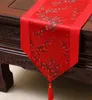 Runner da tavolo damascato lungo ed elegante patchwork per matrimonio Fiori di ciliegio Tovaglia di lusso in raso di seta Tovaglietta da pranzo Tovaglietta 230 x 33 cm