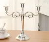 Portacandele in metallo per matrimoni Argento/Oro/Bronzo/Nero Candeliere a 3 rami Decorazione domestica Candelabro per eventi