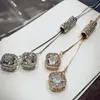 Ny märke kristall långt halsband kvinnor smycken mode zircon guld silver kedja halsband pendlar blomma tofs collares