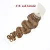 100Strands / set micro ring loop hårförlängningar kroppsvåg 1g / sträng # 1b svart # 8 brun # 613 blond röd mer färg mänskligt hår