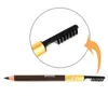 Gratis verzending Nieuwe luipaard vrouwen wenkbrauw waterdicht zwart bruin potlood met borstel make-up eyeliner 12pcs / lot