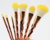 Ny billig borstkit Professionell Vander 7PCS Cream Power Makeup Brushes Multipurpose Skönhet Kosmetiska Verktyg Puff Batch Kabuki Blusher