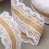 Fournitures de fête 2M toile de jute naturelle rouleau de ruban de dentelle hessienne et dentelle blanche décorations de fête de mariage vintage artisanat décoratif 2773413