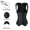 Kvinnor Brocade Waist Cincher Underbust Corset Vest Gothic Slimming Corsets Steel Boned Steampunk Kläder plus storlek S-6XL