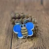 10 pcs blue bee patches insect badges for clothing iron embroidered patch applique iron on patches sewing accessories for clothes301j