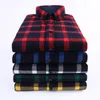 Men's Casual Shirts Wholesale- 2021 Spring Men's Slim-fit Button-down Check Patterned Comfort Soft Cotton Long Sleeve Brushed Flannel P