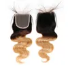 Peruvian Virgin Body Wave Hair Weaves Ombre Human Hair Bundles With Closure Blonde Hair 34 Bundles With Closure1072422