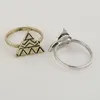 Fabriek prijs nieuwe punk stijl driehoek vorm ringen zilver goud rose vergulde eenvoudige mode golf ring voor vrouwen meisje kan kleuren efr008