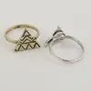 Everfast Wholesale 10pc/Lot Punk Style Triangle Wave Forme Rings Серебряное золото розовое золото.