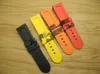 JAWODER Watchband 24mm 22mm Buckle End Blue Yellow Red Orange Camouflage Silicone Rubber Diver Watch Band Strap Without Buckle206r