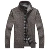 Novo cardigã masculino cardigans malhas com zíper suéteres quentes de lã com capuz moletom casual com capuz para outono inverno