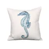 Style méditerranéen housse de coussin bleu mer taie d'oreiller décoratif corail almofada plage décor coquille cojines195p