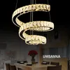 Lâmpadas LED Pingente de Cristal Moderna Regulável Espiral Luzes Pingente Luminária 3 Cores Dimming Lâmpada Pendurada Cafés Hotel Villa Casa Iluminação Interior