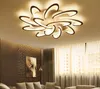 Surface Mounted Modern LED Ceiling Lights Chandeliers For Living Room Bedroom White / Black Chandeliers Acrylice Lampshade Lamps Lighting
