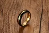 Wedding Ring 6mm Gold and Black Plated Mens Tungsten Carbide Weeding Band Ring for Man And Woman Size 612 3788534