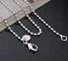 2.4mm Silver Tone Stainless Steel Ball Bead Chain Necklace with Lobster Clasp, Fashion Dogtags Chain Keychain G218