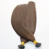 Elbess Human Hair Extensions 1G Strand 100 Strands Nano Bague N ° 4 Moyenne Marron 100% Real Remy Vierge Brésilienne Hair