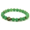 Bijoux pour hommes, vente en gros, 10 pièces/lot, perles en pierre d'aventurine naturelle de 8mm, Bracelets de Yoga bouddha en Bronze Antique, nouvelle collection 2015