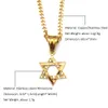 Men Stainless Steel Gold Star of David Necklace Hip hop Punk Style Classic Six-pointed Hexagram Pendant Necklace Chain Jewelry